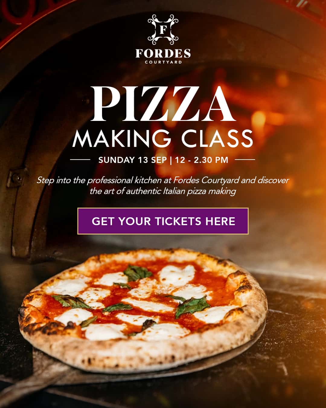 Graphic for Pizza Making Class at Fordes Courtyard on Sunday 13 September